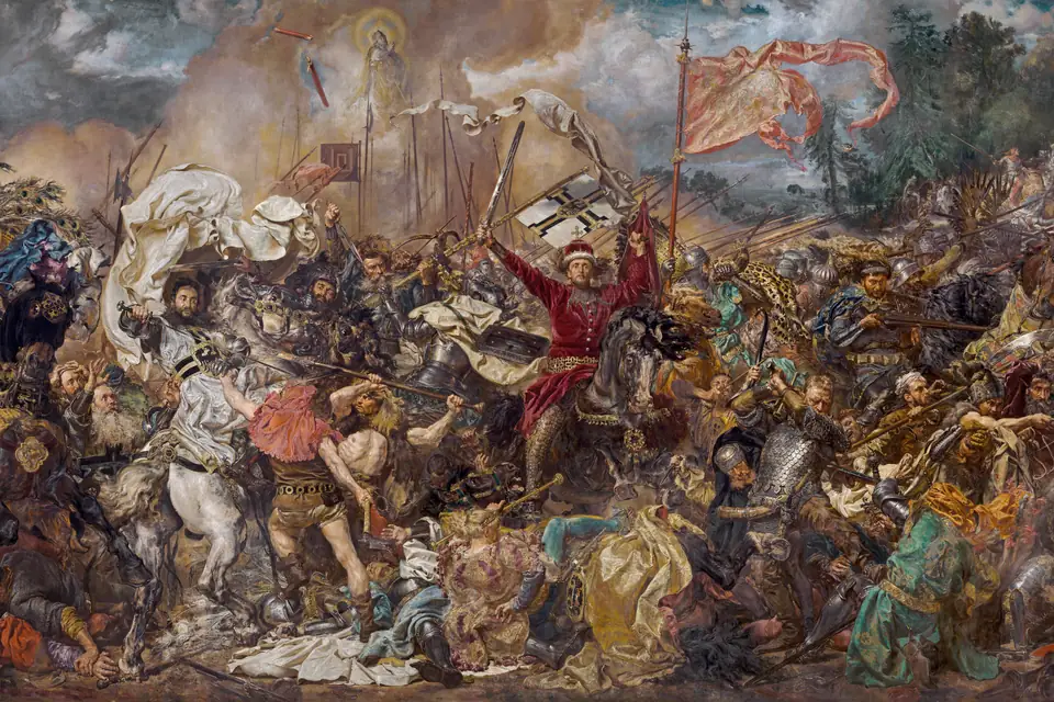 Istorinio mūšio vaizdo fragmentas